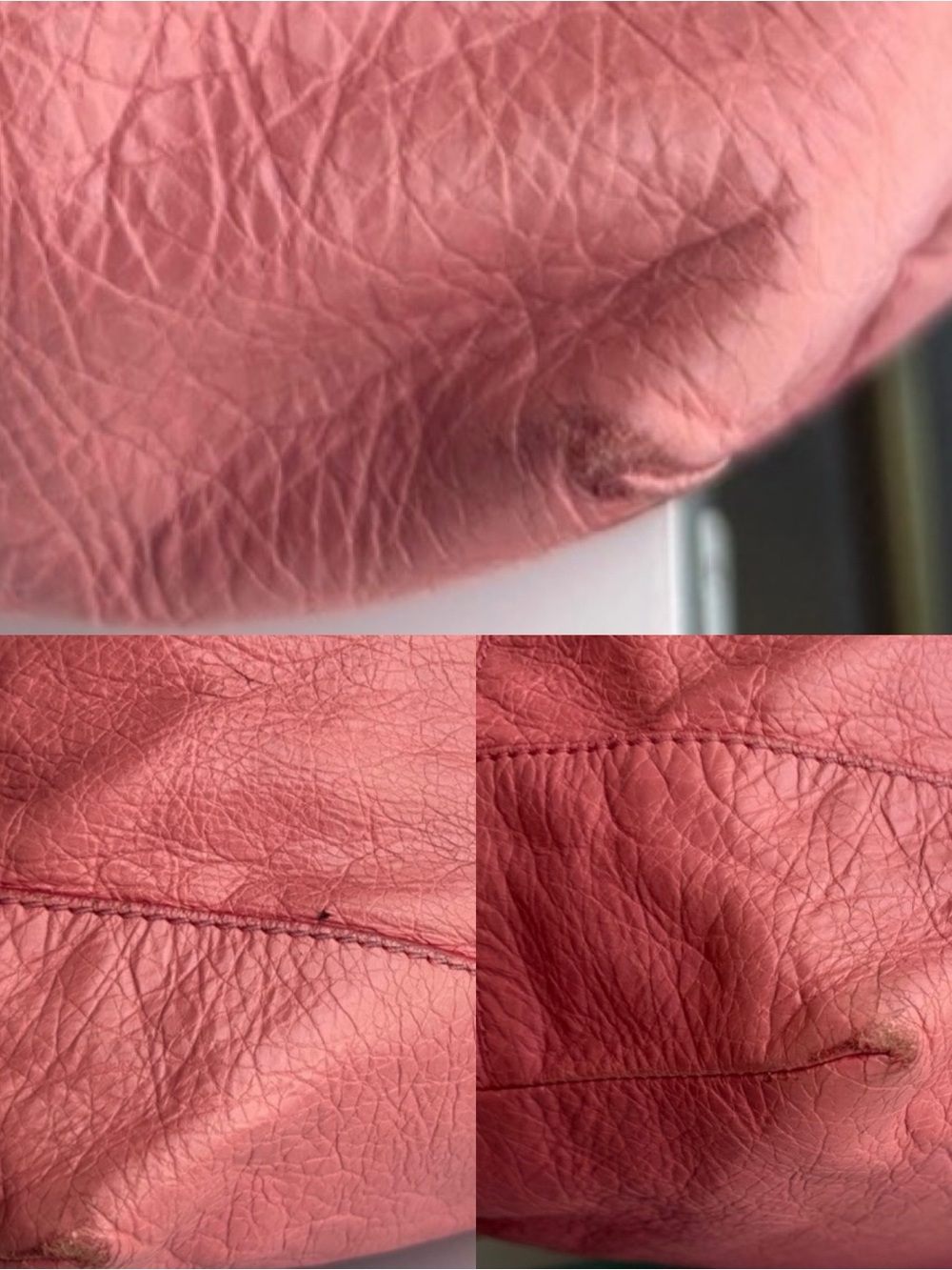 Auth Balenciaga Pink Leather Shoulder Hobo Bag motorcycle giant city hardware - Picture 4 of 15